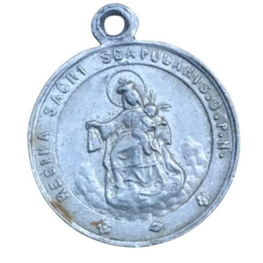Our Lady Mount Carmel Order of Preachers Pendant Medal Regina Sacri Scapularis O